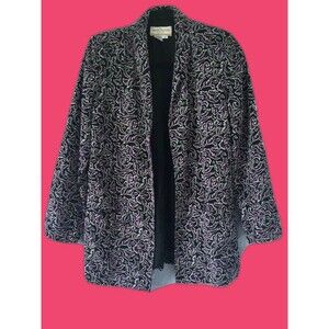 Jason Prescott Womans Size 6P Multicolored Paisley Open Front  Jacket Hip Length
